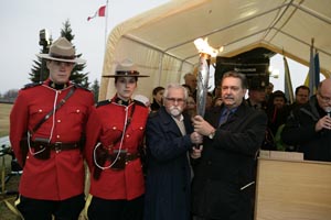 150 greet Flame in Vegreville despite pouring rain